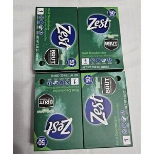 Zest Brut Deodorizer Classic Scent Moisture Bar Soap 7.05 Oz 4 Pack New‎